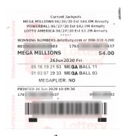 scan du ticket Mega Millions