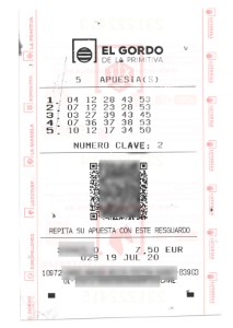 El Gordo lotteri billet