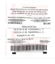 Unclaimed Powerball Prizes