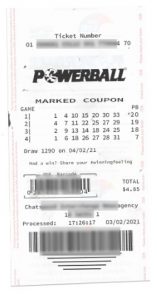 last nights winning powerball numbers